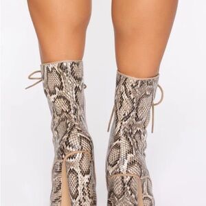 Fashion Nova Queen of the Game Booties - never worn